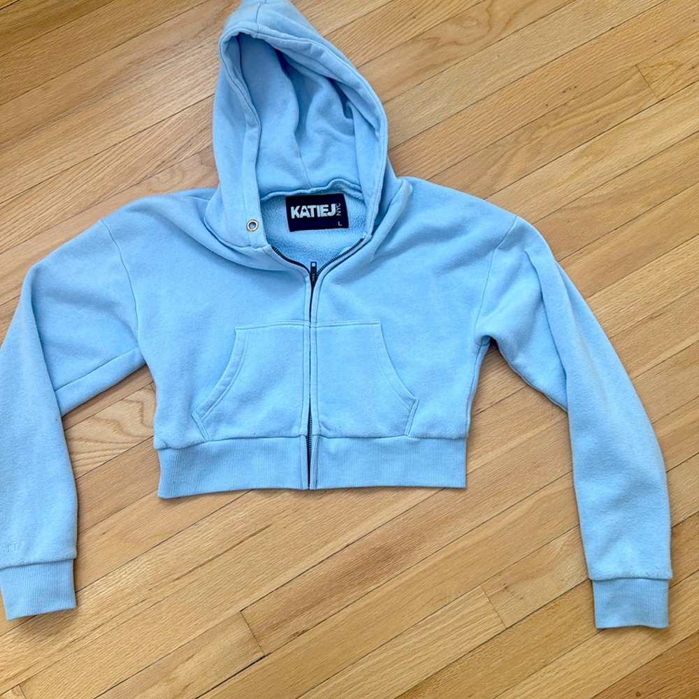 Katie J NYC Zip , blue , crop, size L